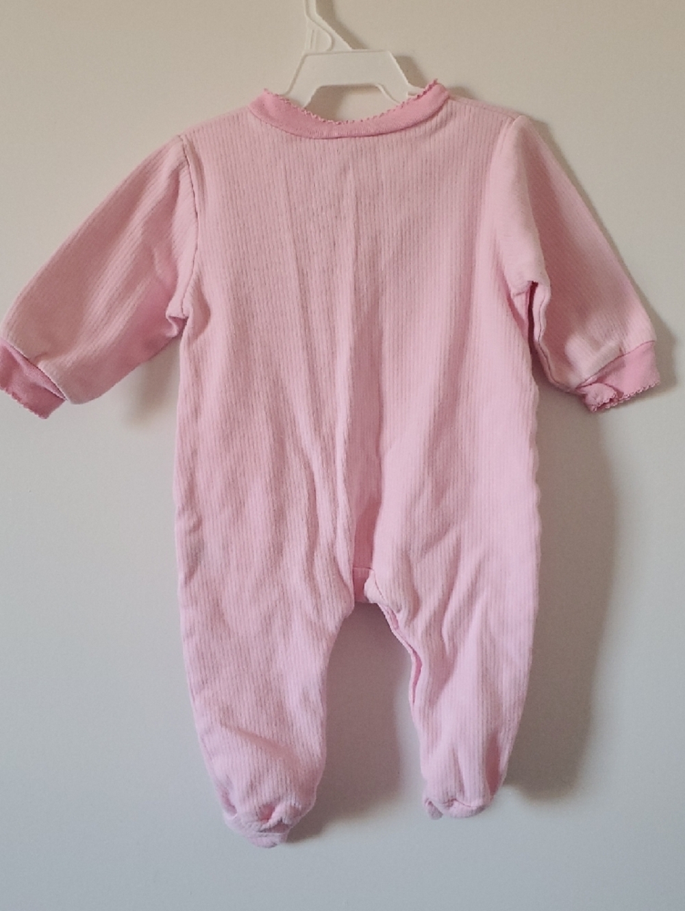 Carter's Embroidered Sweet Pink Bunny Footed Sleeper Baby Girl Size 6 Months - Picture 3 of 5
